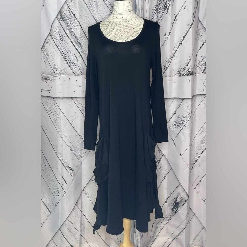 Matti Mamane Avant-garde asymmetric dress with pockets black S